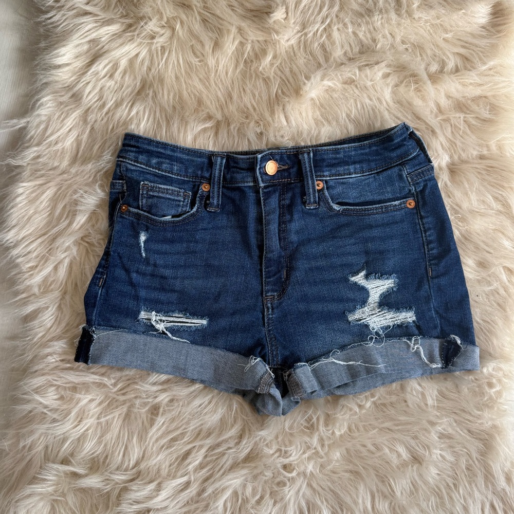 Universal Thread High Rise Midi Distressed Jean Shorts